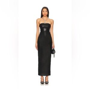 Superdown Strapless Black Maxi Dress